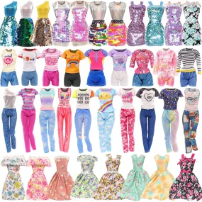 10 Sets Doll Clothes Including 3 Sequins Dresses 3 Fashion Floral Dresses 4