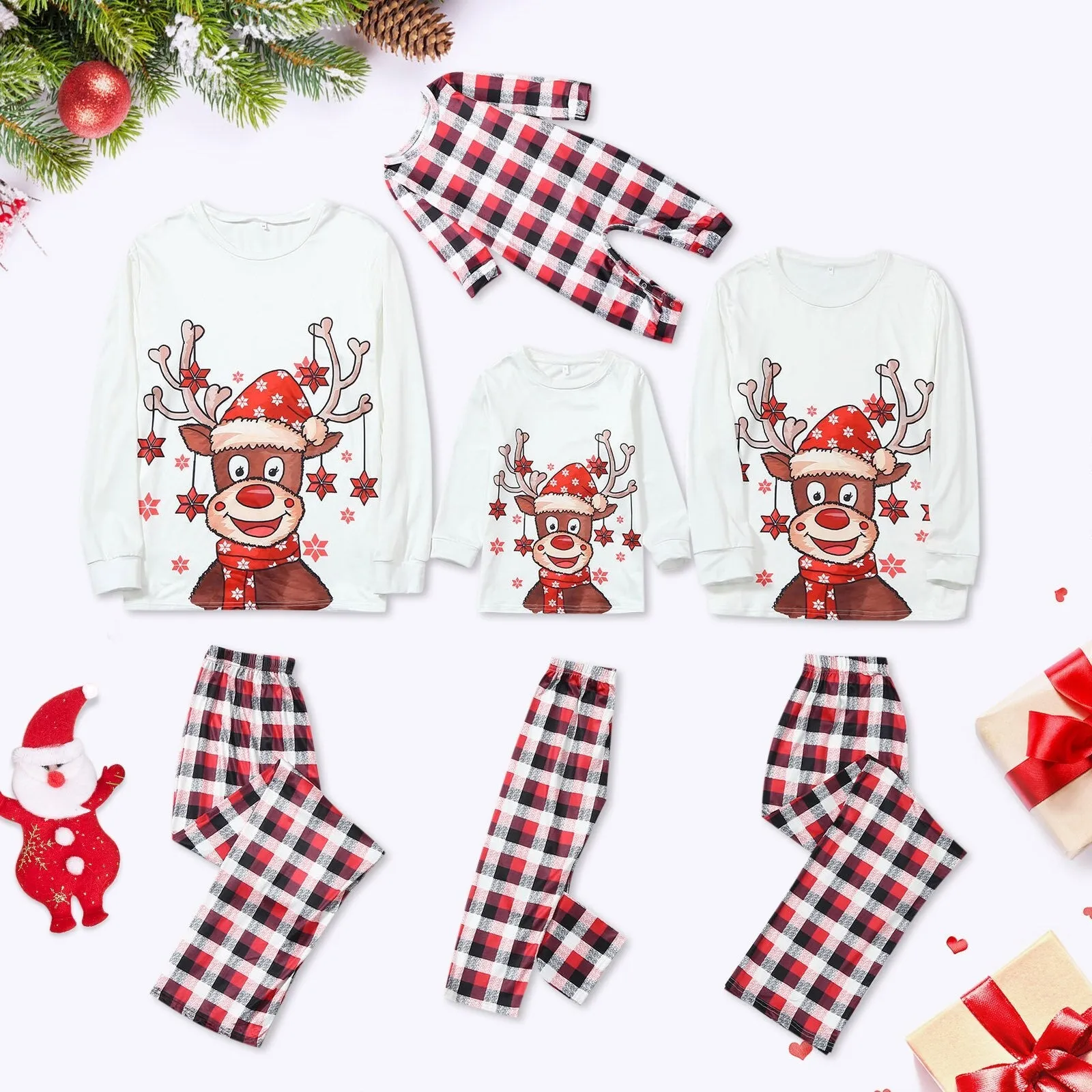 Christmas Pajamas Matching Family Pyjamas Clothes  Pajamas Set Deer Adult Mommy And Me Kids Xmas Sleepwear Sets Top Pants