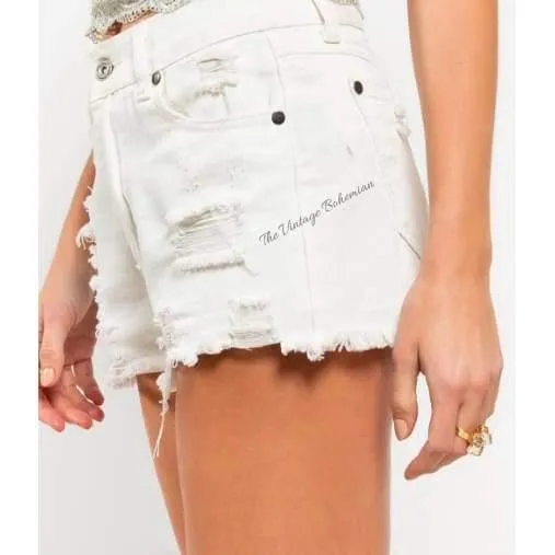 Distressed Denim Shorts
