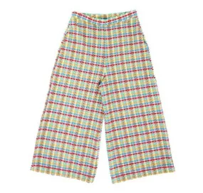 Gingham waffle cropped trouser [Yellow Gingham]