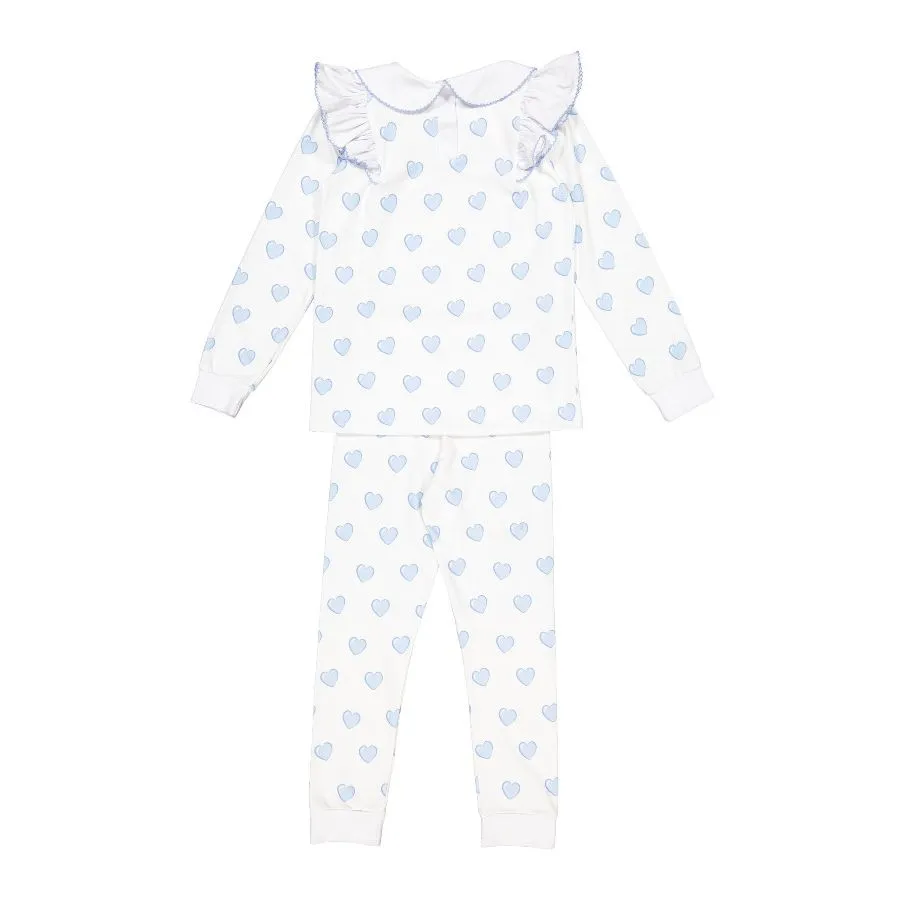 Hearts Blue Girls Pajama