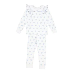 Hearts Blue Girls Pajama