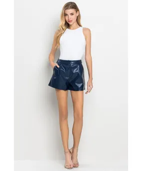 Jamie High Waisted Leather Shorts