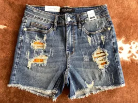 Judy Blue Flower Power Distressed Shorts