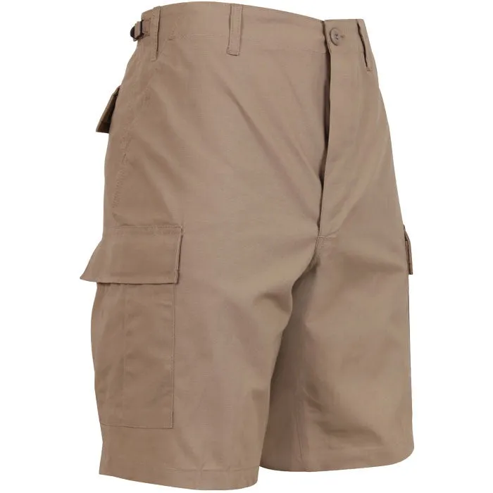 Khaki - Military Cargo BDU Shorts - Cotton Ripstop