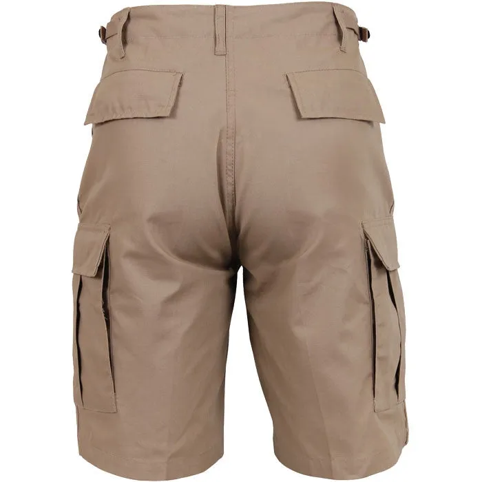 Khaki - Military Cargo BDU Shorts - Cotton Ripstop