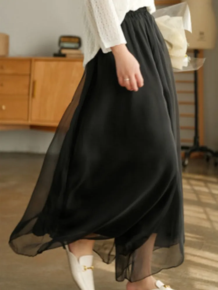 Mqtime Summer New Women's Wide-leg Pants Fashion Retro Temperament Mercerized Lining Wide-leg Culottes Women's Trousers Wide-leg Pants