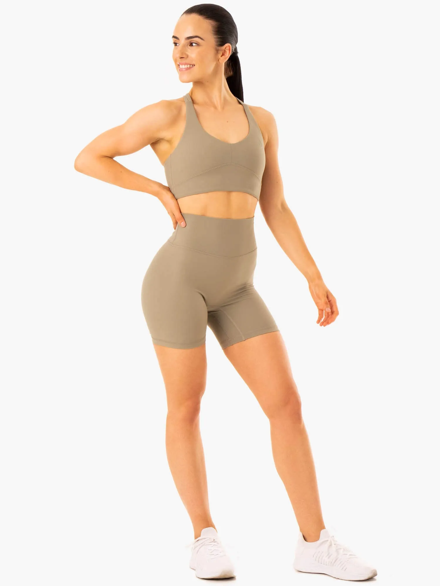 NKD Refine High Waisted Shorts - Khaki