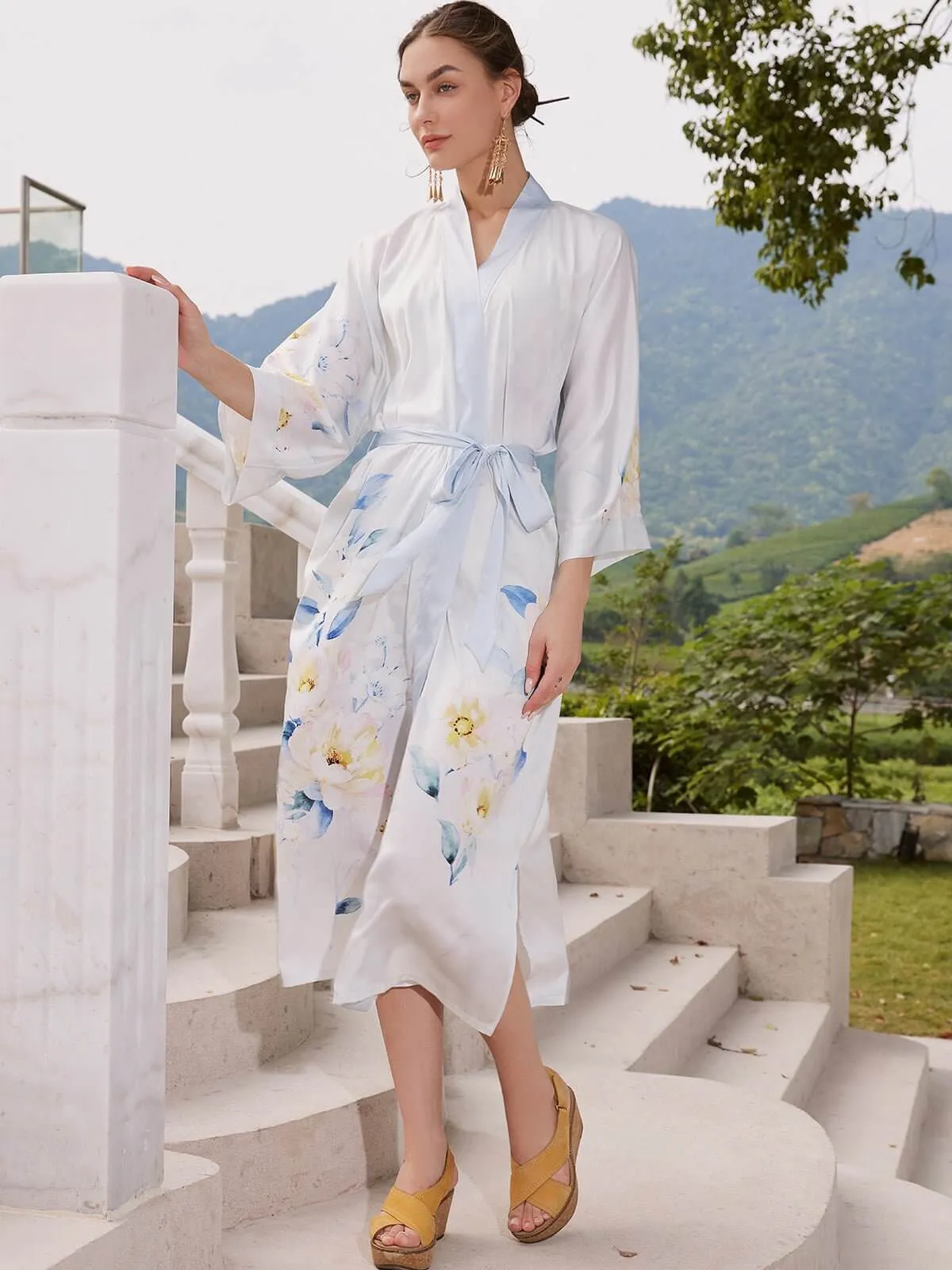 Pure Peony Kimono Robe