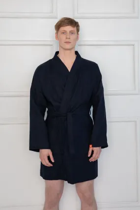 Sofa Killer dark blue linen men robe