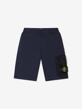 Stone Island Junior Boys Cotton Fleece Cargo Bermuda Shorts