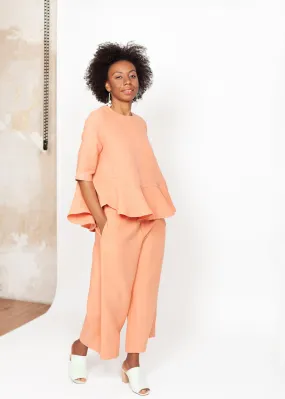 Triadic II – Wide-Leg Pants in Peach - 100% true hemp / 100 % Hanf