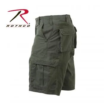 Vintage Style Solid Paratrooper Cargo Shorts