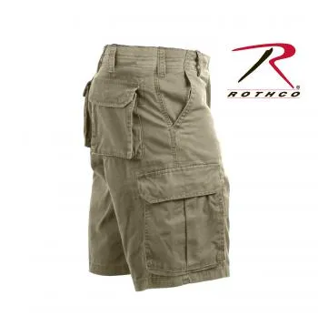 Vintage Style Solid Paratrooper Cargo Shorts